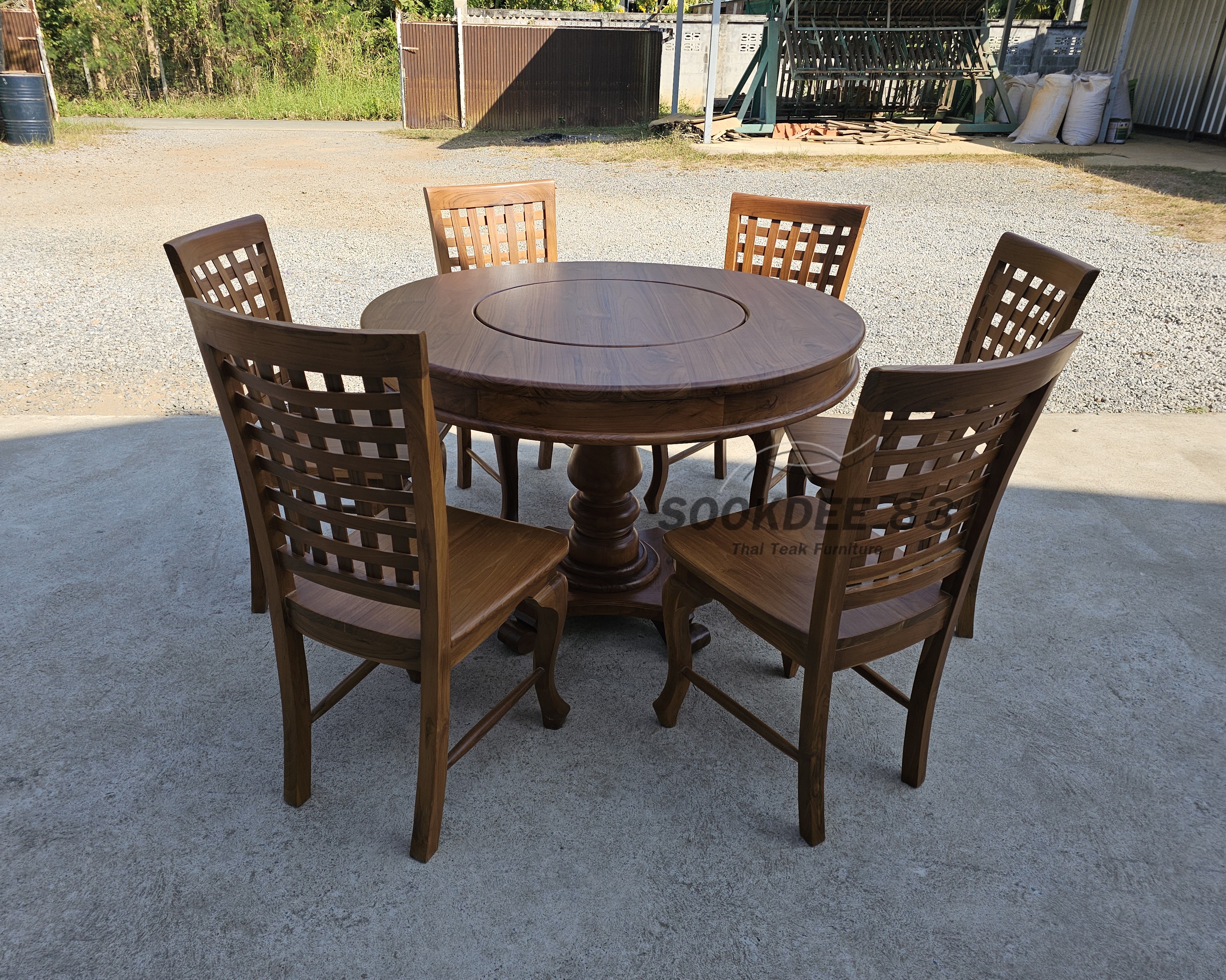 ชุดโต๊ะกลมหมุน เก้าอี้พนักสก๊อต