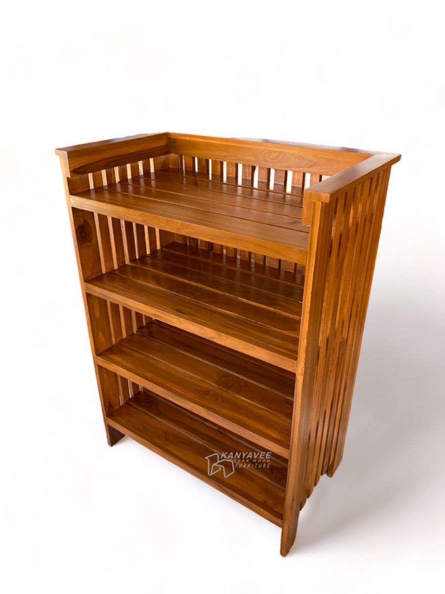 ชั้นวางของไม้สัก 4 ชั้น