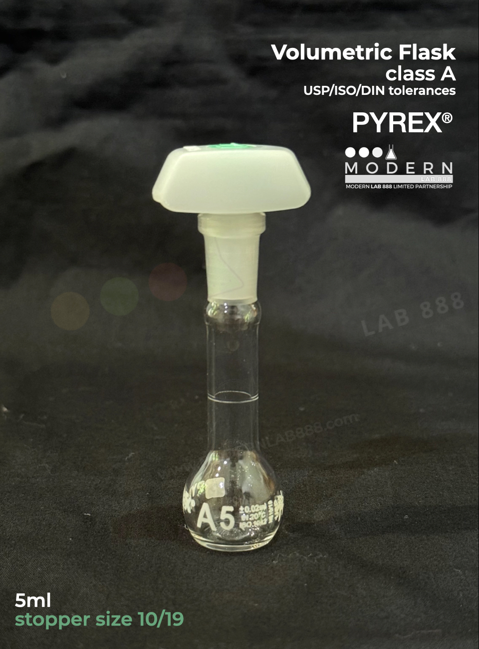 ขวดวัดปริมาตร / Volumetric Flasks, Class A (Batch Certificate), PYREX