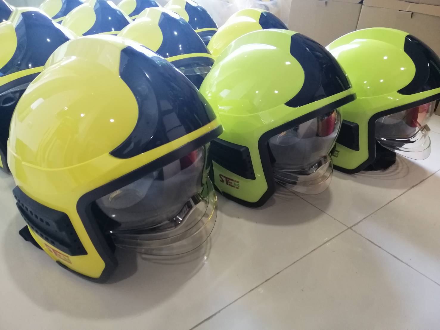 หมวกดับเพลิงเต็มใบ หน้ากาก 2 ชั้น