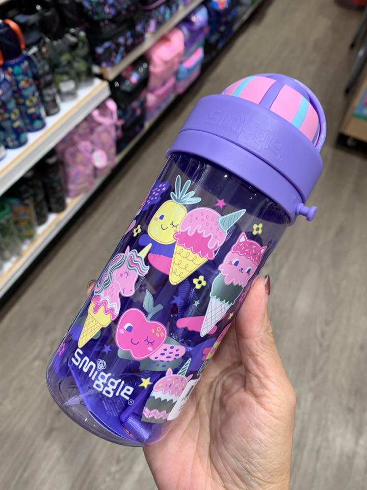 กระติกน้ำ หลอดดูด มีสาย เล็ก 400มล. Smiggle Bottle Strap- -ไอติม