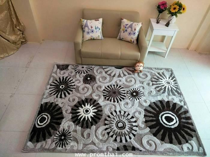 พรมแต่งห้องรับแขก ขนฟูสวยสะดุดตา ลายM6007 ขนาด 1.60×2.30m.