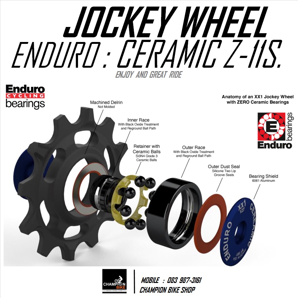 เฟืองตีนผีเซรามิค ENDURO : CERAMIC ZERO JOCKEY WHEEL FOR SHIMANO DERAILLEUR 11 SPEED สีน้ำเงิน