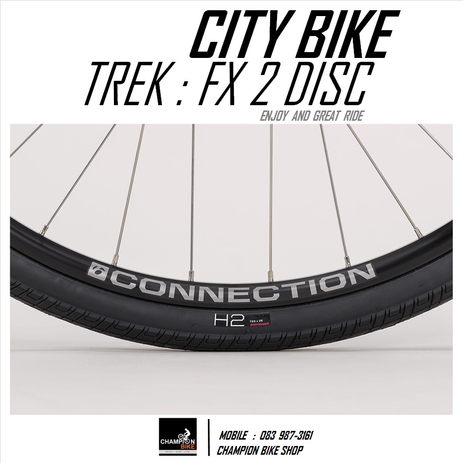 จักรยานซิตี้ไบค์ TREK : FX 2 DISC CITY BIKE - 2021 สีดำด้าน-เงิน