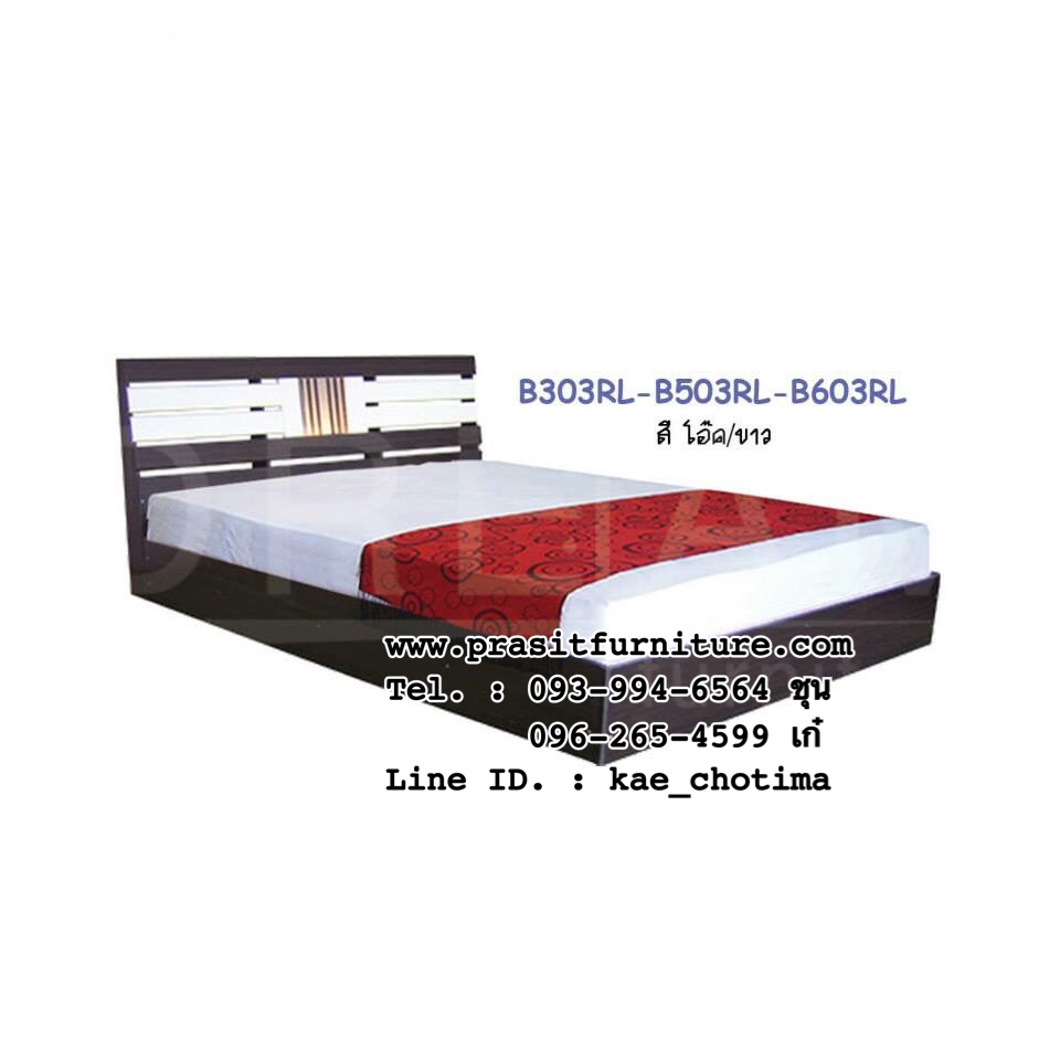 เตียงไม้ระแนง มีไฟ รุ่น B_03RL