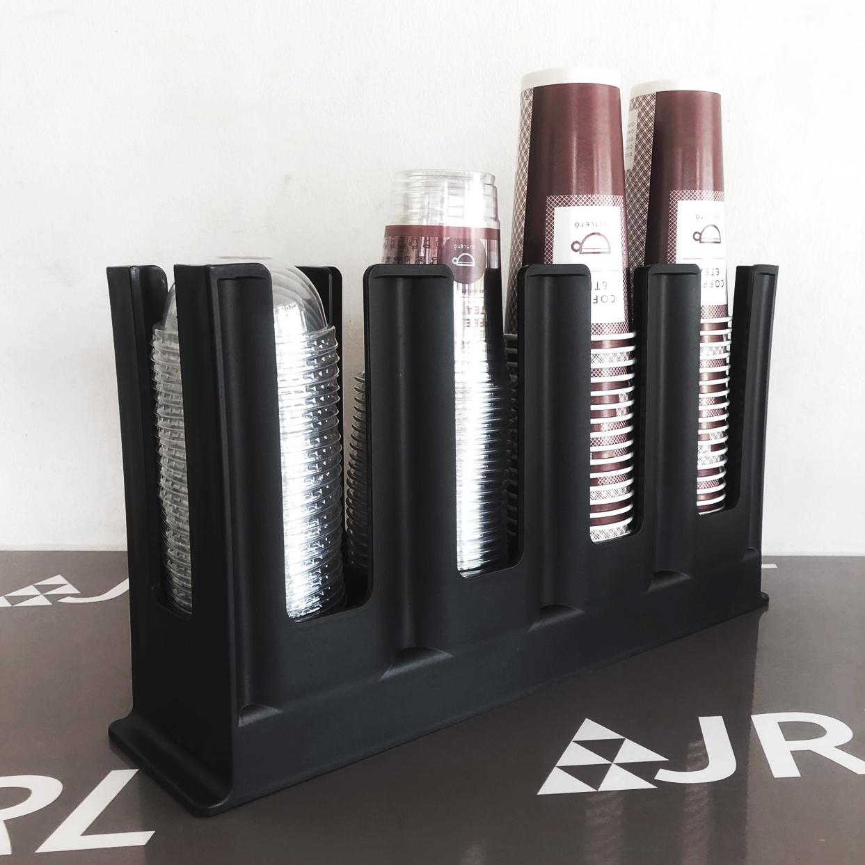 JRL ที่ใส่แก้ว (พลาสติก) 4 ช่อง สีดำ