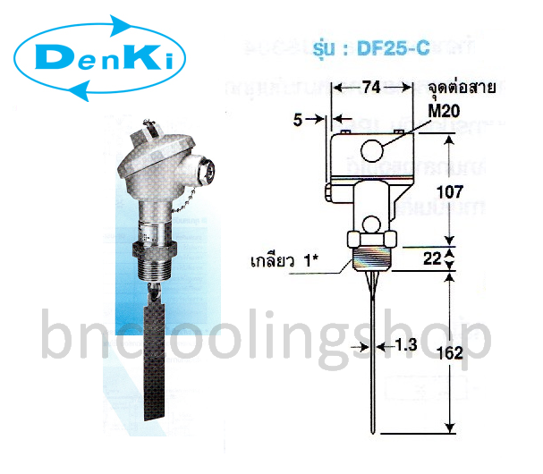 สวิตช์ตรวจจับการไหลแบบใบพาย,Floe Switch,Denki,DF25-C