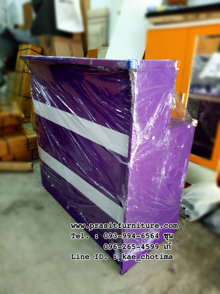 โต๊ะเคาเตอร์โค้ง 3 ลิ้นชักแนวตั้ง