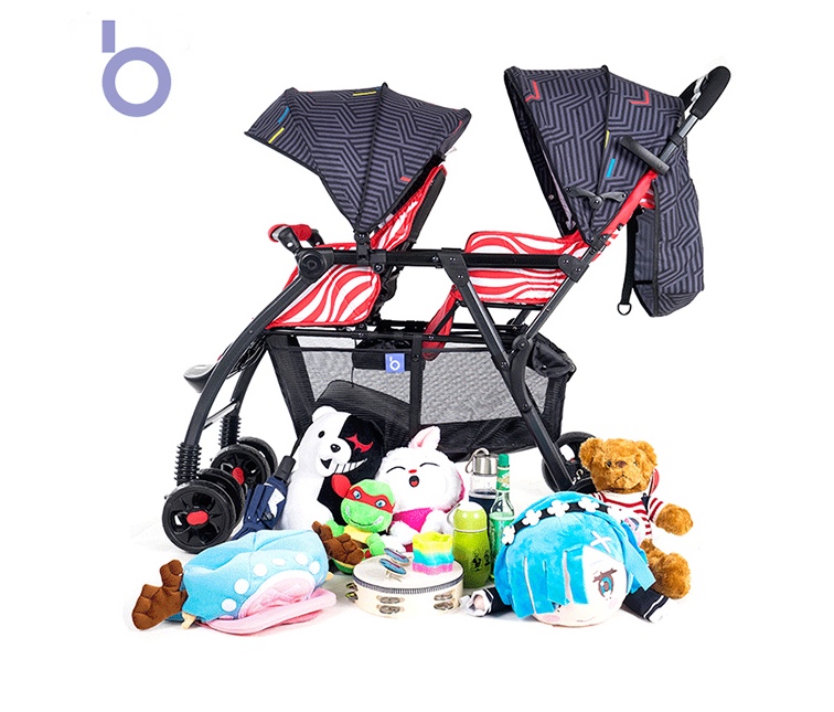 C10197 รถเข็นเด็กแฝด Gmini-705 รถเข็นพี่น้อง สองตอน ดีไซน์ทันสมัย