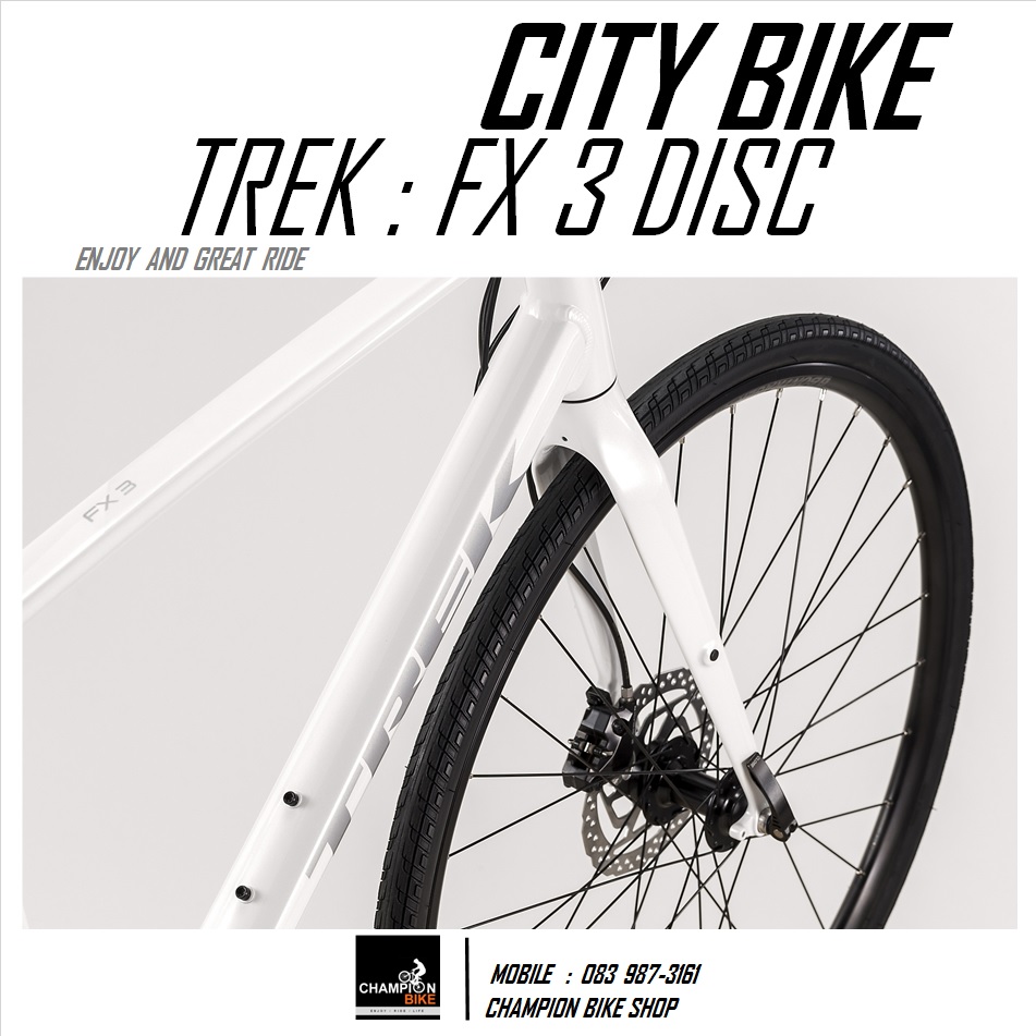 จักรยานซิตี้ไบค์ TREK : FX 3 DISC CITY BIKE - 2020 สีขาว-เทา