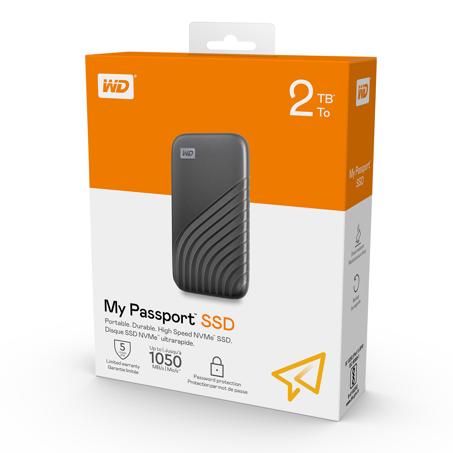 WD My Passport SSD Type-C 500GB 1TB 2TB 4TB (Gray) External Harddisk ฮาร์ดดิสพกพา , USB 3.1 and USB Type C Western Digital