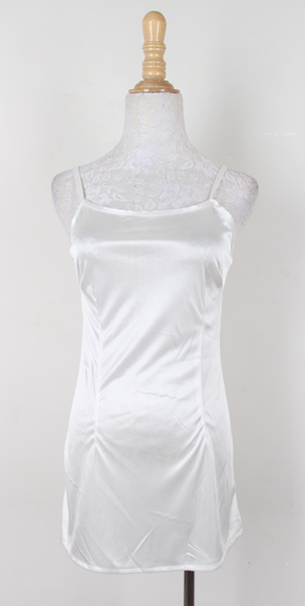 ชุดเดรสยาวผ้าถักโครเชต์แขนกุดสีขาว ส่งฟรี ems