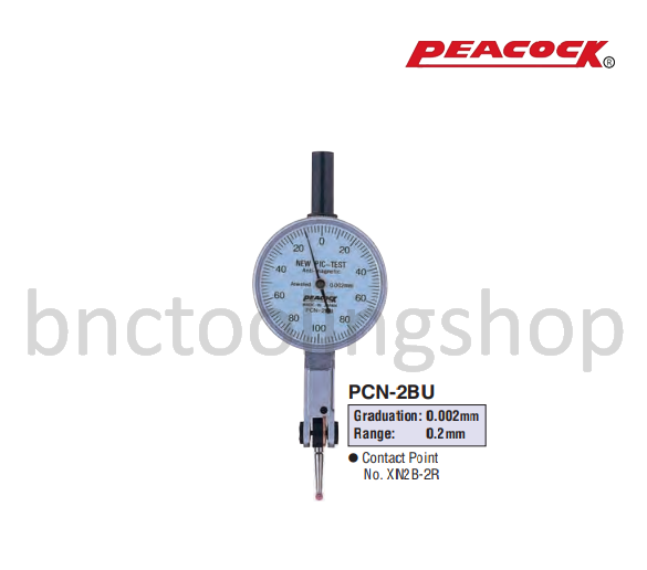 ไดอัลเทสขนาด 0.2มิล ความละเอียด 0.002มิล,Special Type Test Indicators Range 0.2mm Graduation 0.002mm,Peacock,PCN-2BU