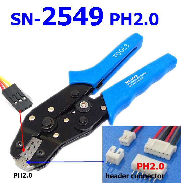 SN-2549 PH2.0 SM plug terminal spring clamp terminals Crimping Tool Crimping pliers For D-SUB Terminals Sq.mm 0.08-0.5 AWG28-22