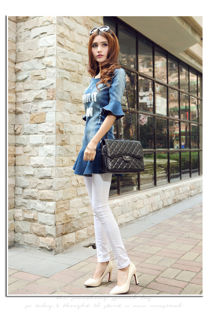 เสื้อตัวยาว หรือมินิเดรส ผ้ายีนส์ ส่งฟรี ems