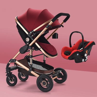 รถเข็นเด็ก Bechild High Stand Luxury Premium 3 in 1 (พร้อมตะกร้าคาร์ซีท) CS10135
