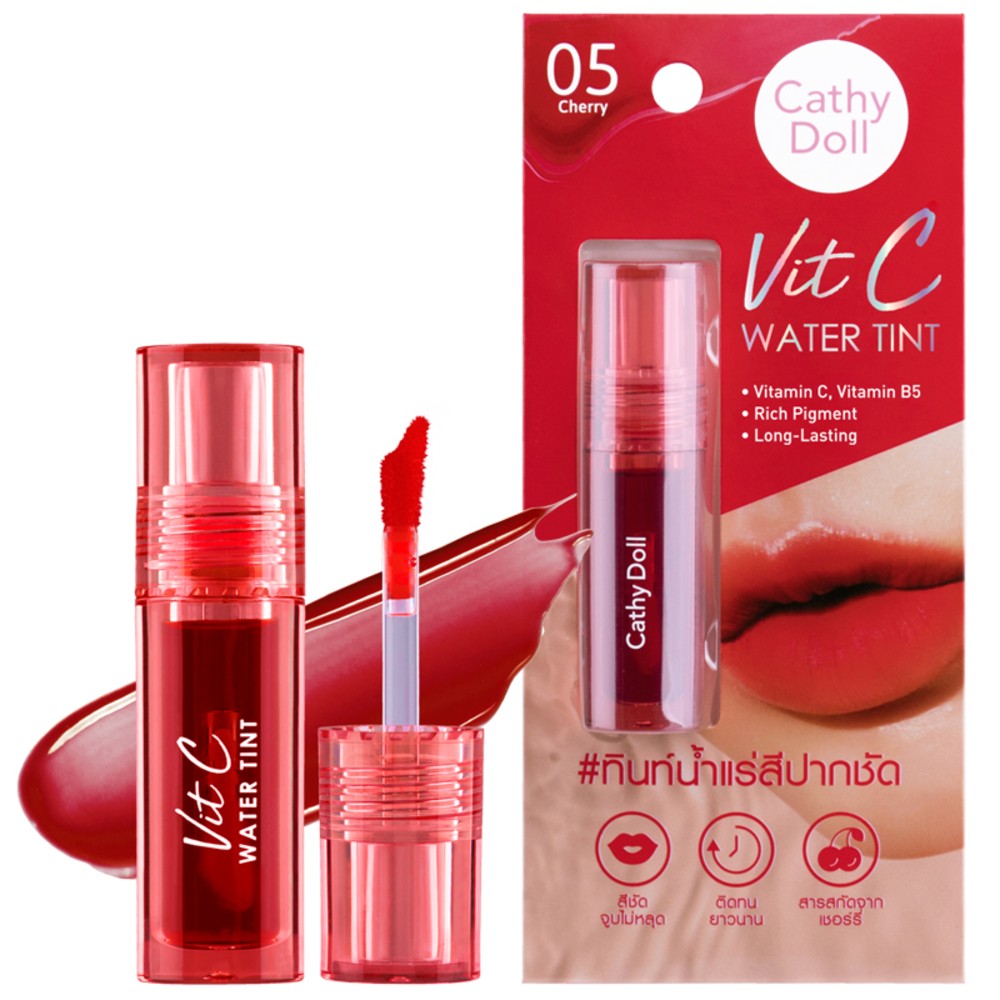 Cathy Doll Vit C Water Tint 2.7G #05 CHERRY ลิปทินท์น้ำแร่ เคที่ดอลล์ วิทซีวอเตอร์ทินท์ 2.7G สี 05 CHERRY