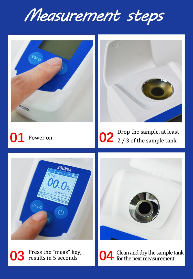 Digital Brix Meter Refractometer, Fruit Juice Drinks Sprite Beverage Sugar Tester Meter Suger Content Measuring Instrument 55%