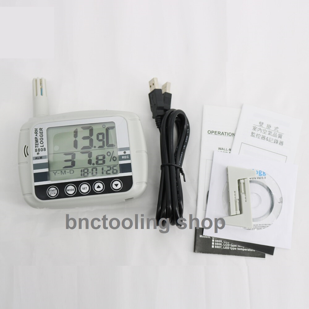 เครื่องบันทึก อุณหภูมิความชื้น, AZ8808 Large LCD Display Temperature and Humidity Recorder Button and PC programing are both Available.