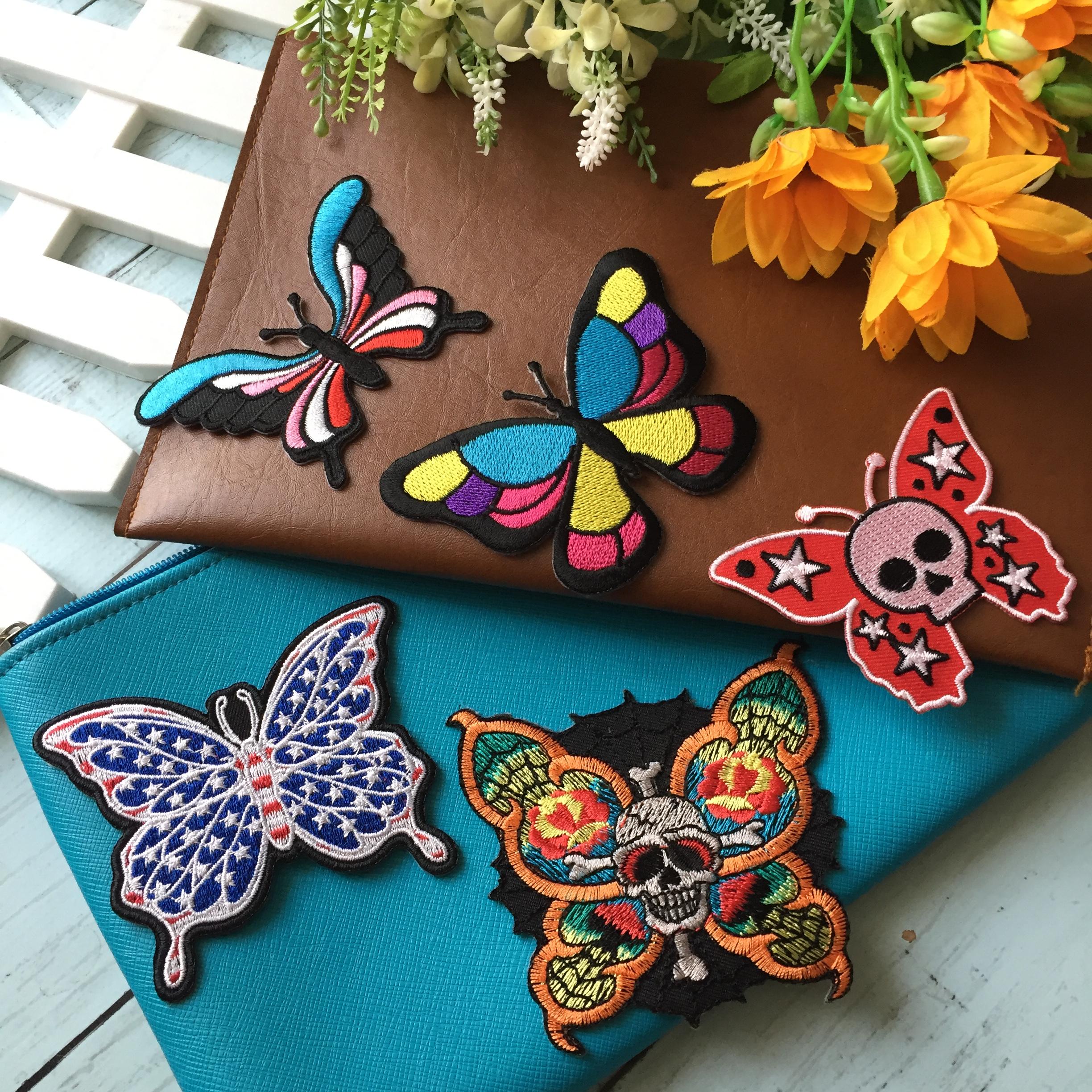 ผีเสื้อ ตัวรีดติดเสื้อ อาร์มรีด อาร์มปัก ตกแต่ง หมวก กระเป๋า แจ๊คเก็ตยีนส์ Cute Creature Embroidered Iron on Patch