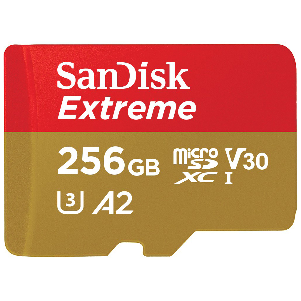 SanDisk Extreme microSDXC Card V30 U3 256GB 190MB/s R, 130MB/s W (SDSQXAV-256G-GN6MN) Mobile Gaming ,Nintendo ,GoPro ประกัน Synnex ตลอดอายุการใช้งาน