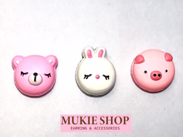 DIY มาการูนการ์ตูนสัตว์น่ารัก (ตามรูป/เพิ่มสกูรห้อย) แพ็ค 5 ชิ้น