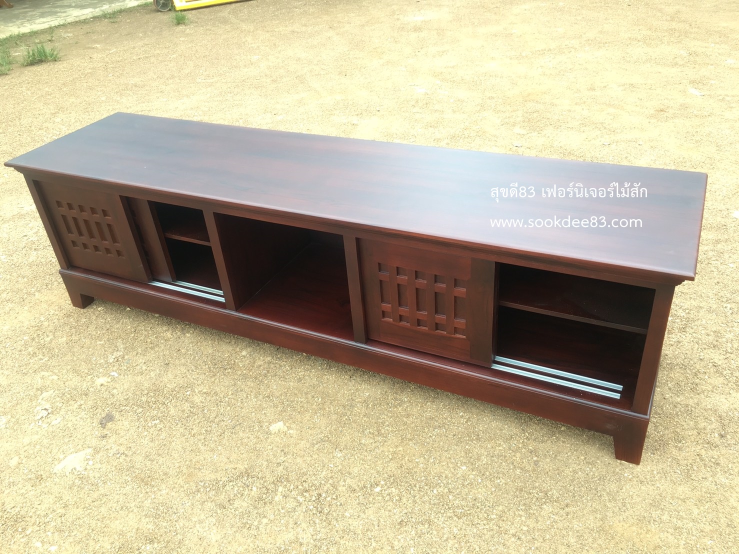 เคาน์เตอร์เตี้ย 2 ม.บานเลื่อนสลับ (สีสัก)
