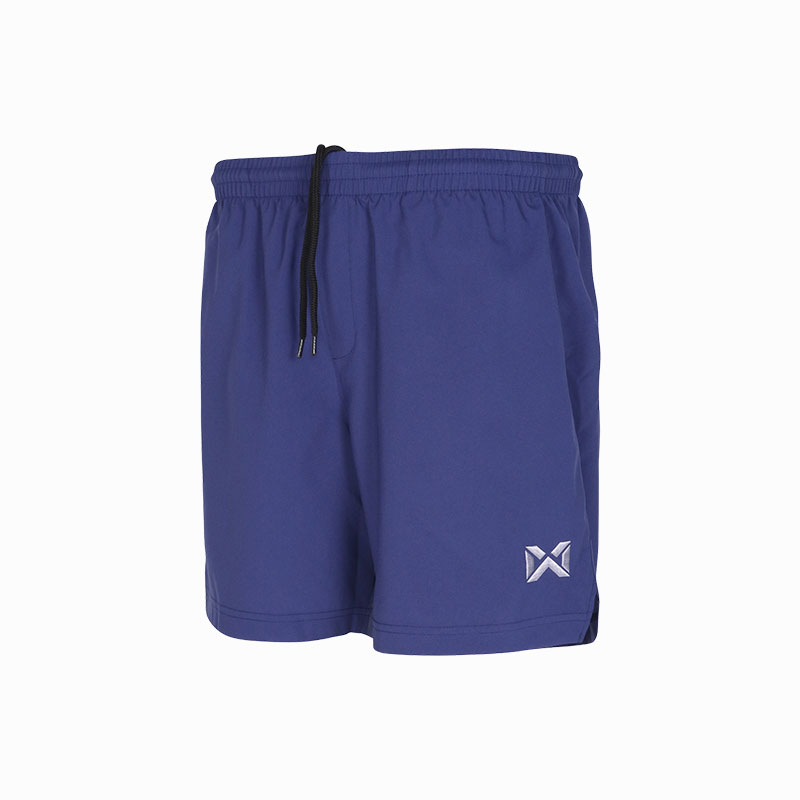 Warrix กางเกงฟุตบอล ขาสั้น วอริกซ์ รุ่น Power Stride Shorts (WP-241FBACL02) ใส่สบาย ระบายอากาศได้ดี สีดำ/น้ำเงิน/เทา