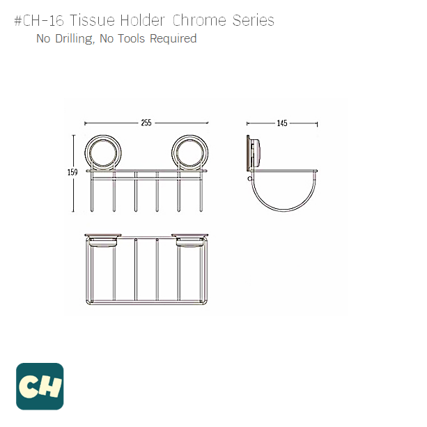 CH-16 ที่วางกระดาษม้วนใหญ่ รุ่น Chrome Series