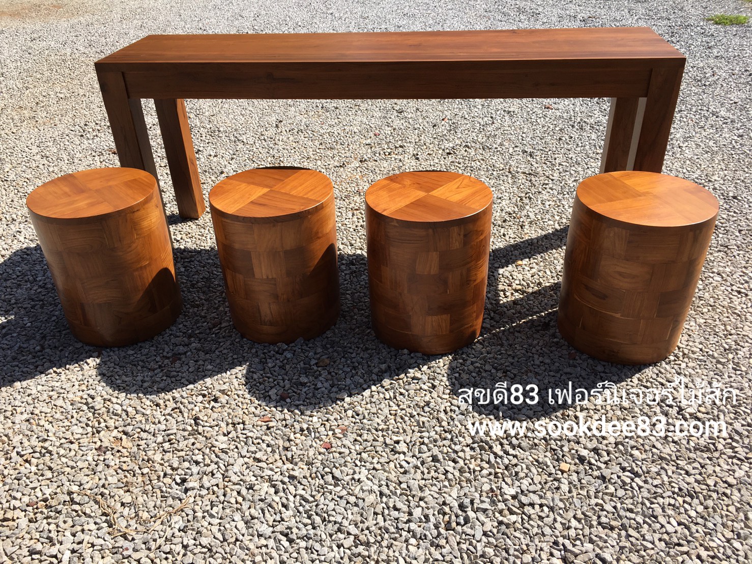 ชุดโต๊ะกินข้าวบาร์ญี่ปุ่น เก้าอี้กระบอก 4 ตัว