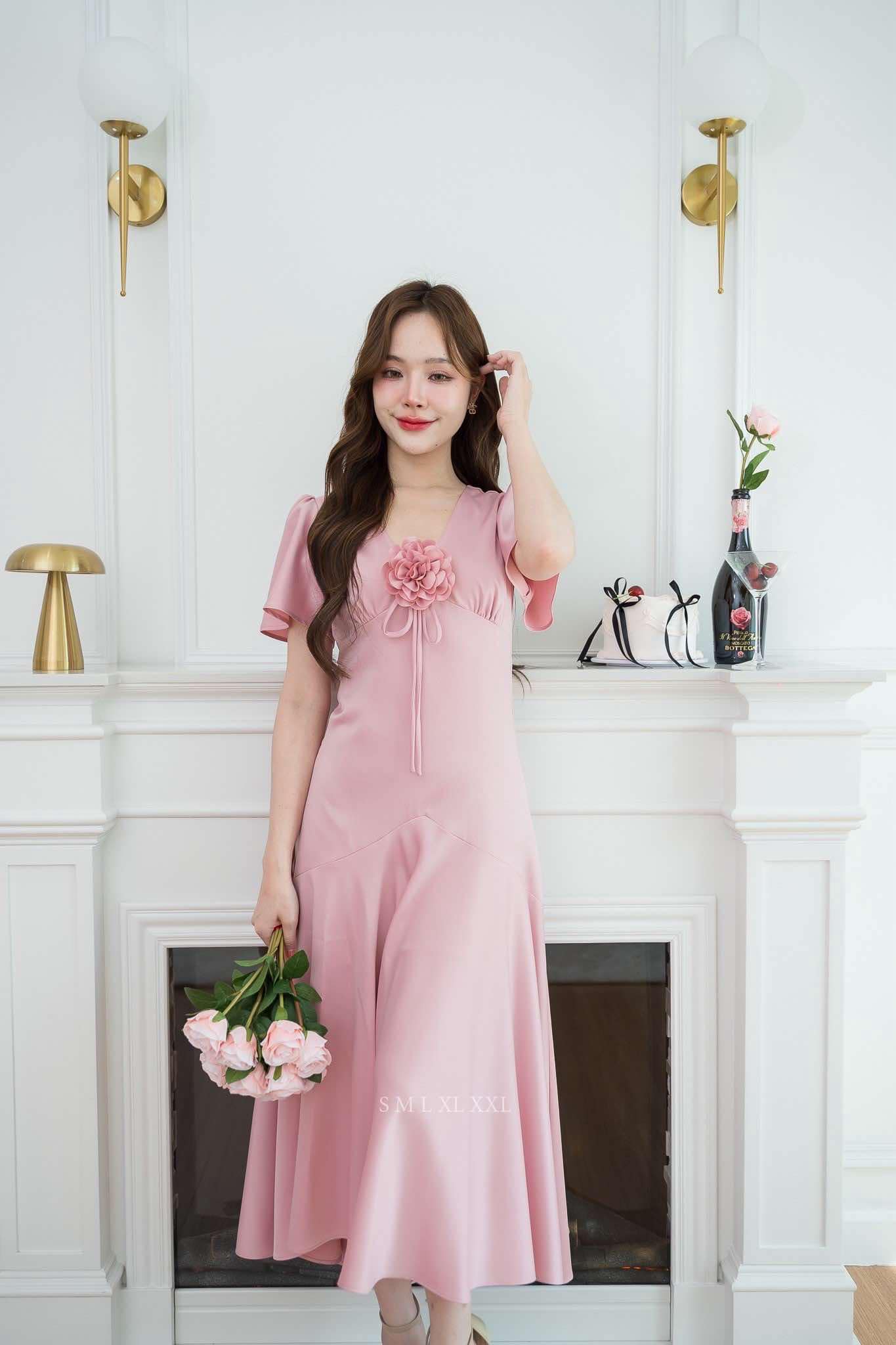 ชุดเพื่อนเจ้าสาวสีชมพู-งานแต่งงานธีมสีชมพู