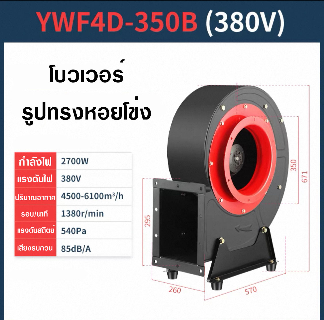 Blower โบลเวอร์ระบายอากาศแรงดันสูง 