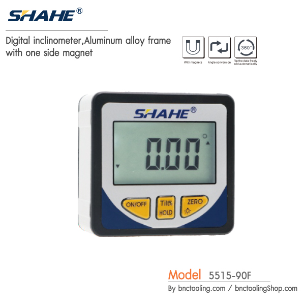 SHAHE,Digital inclinometer,Aluminum alloy frame with one side magnet ,5515-90F