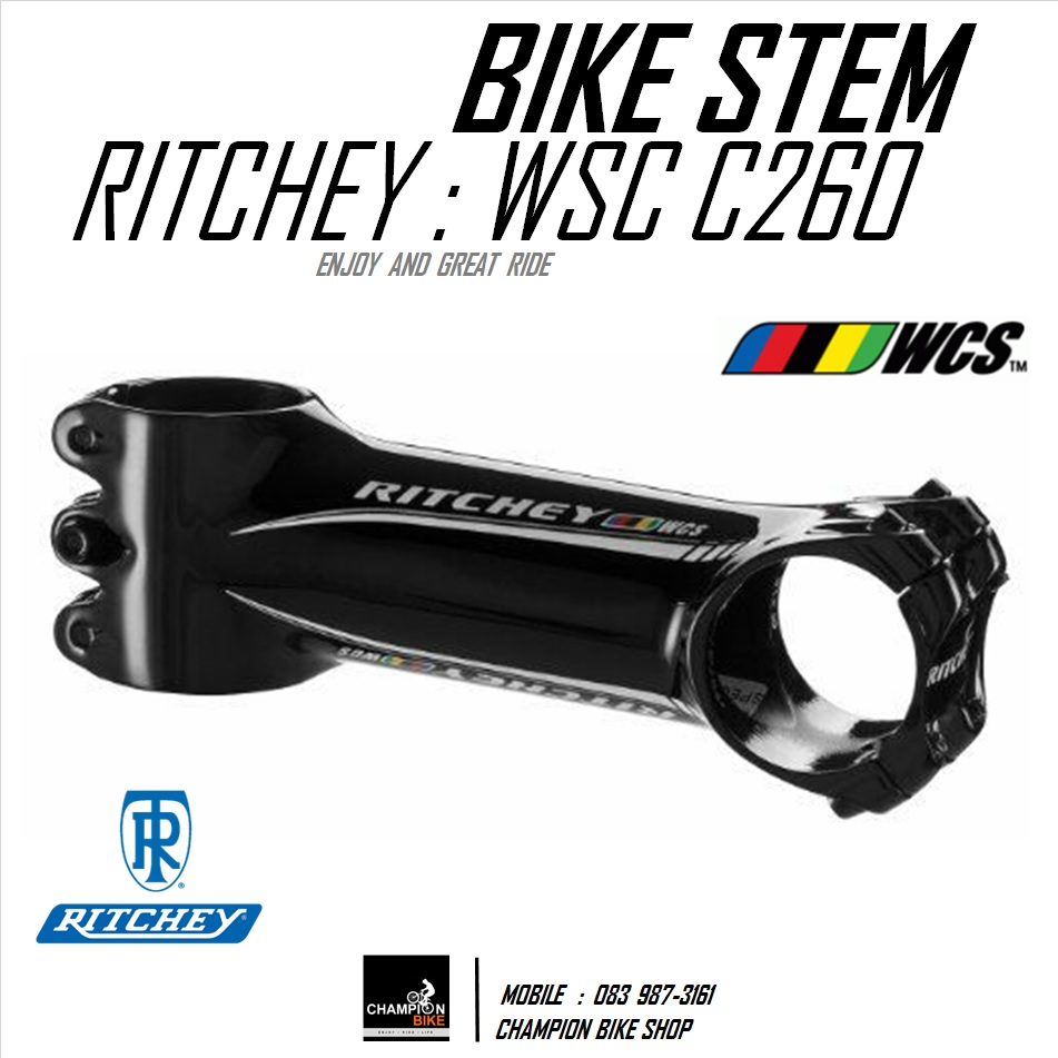 คอแฮนด์จักรยาน สเต็ม RITCHEY WCS C260 BLACK STEM -+6 Deg. สีดำเงา