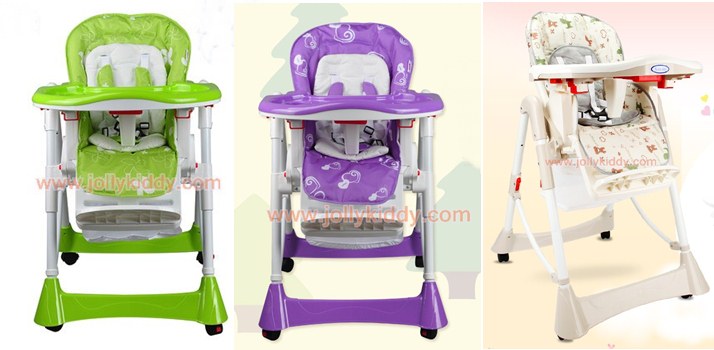 C10153 เก้าอี้นั่งกินข้าว ป่อนข่าวเด็ก Tower chair ปรับเอนเปลนอนได้ สีเขียว
