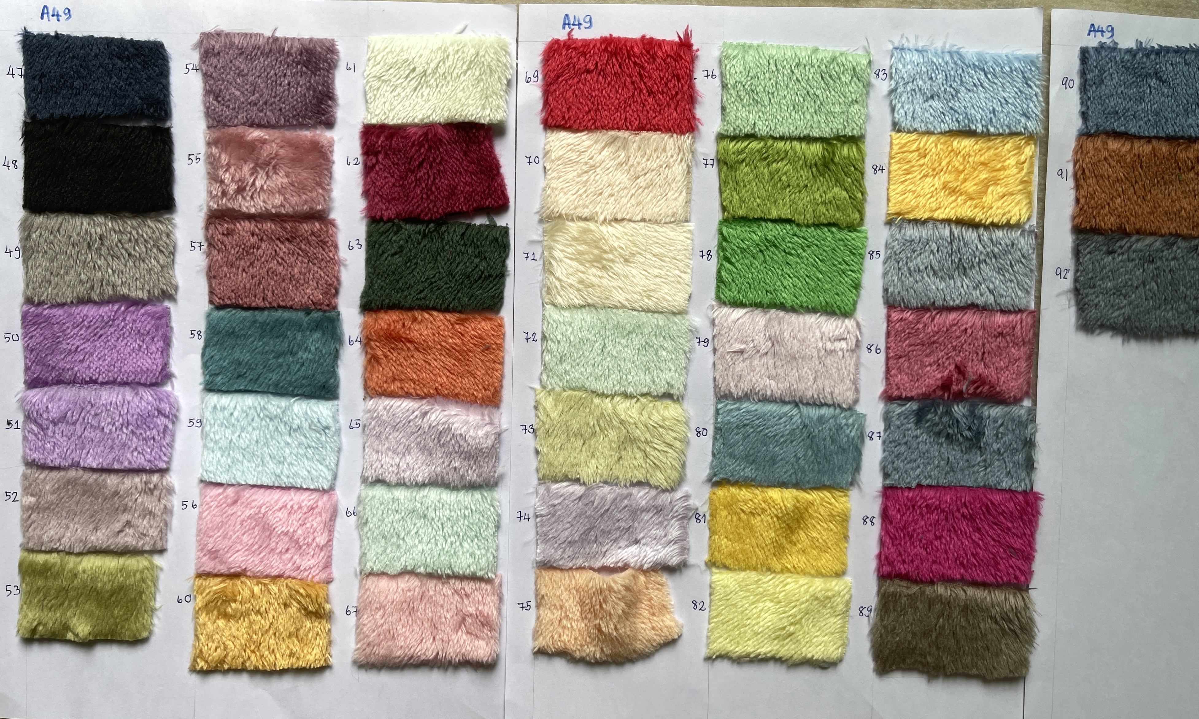 A49S ผ้าขน 5 มม หน้าเดียว ผ้านาโนฟลีซ ผ้าcoral fleece หน้า หน้า 62" ผ้าทำตุ๊กตา เงาสวย มีมิติ ผ้าหมอนอิง ผ้ากระเป๋า ผ้าเสื้อหนาว ขนไม่หลุด