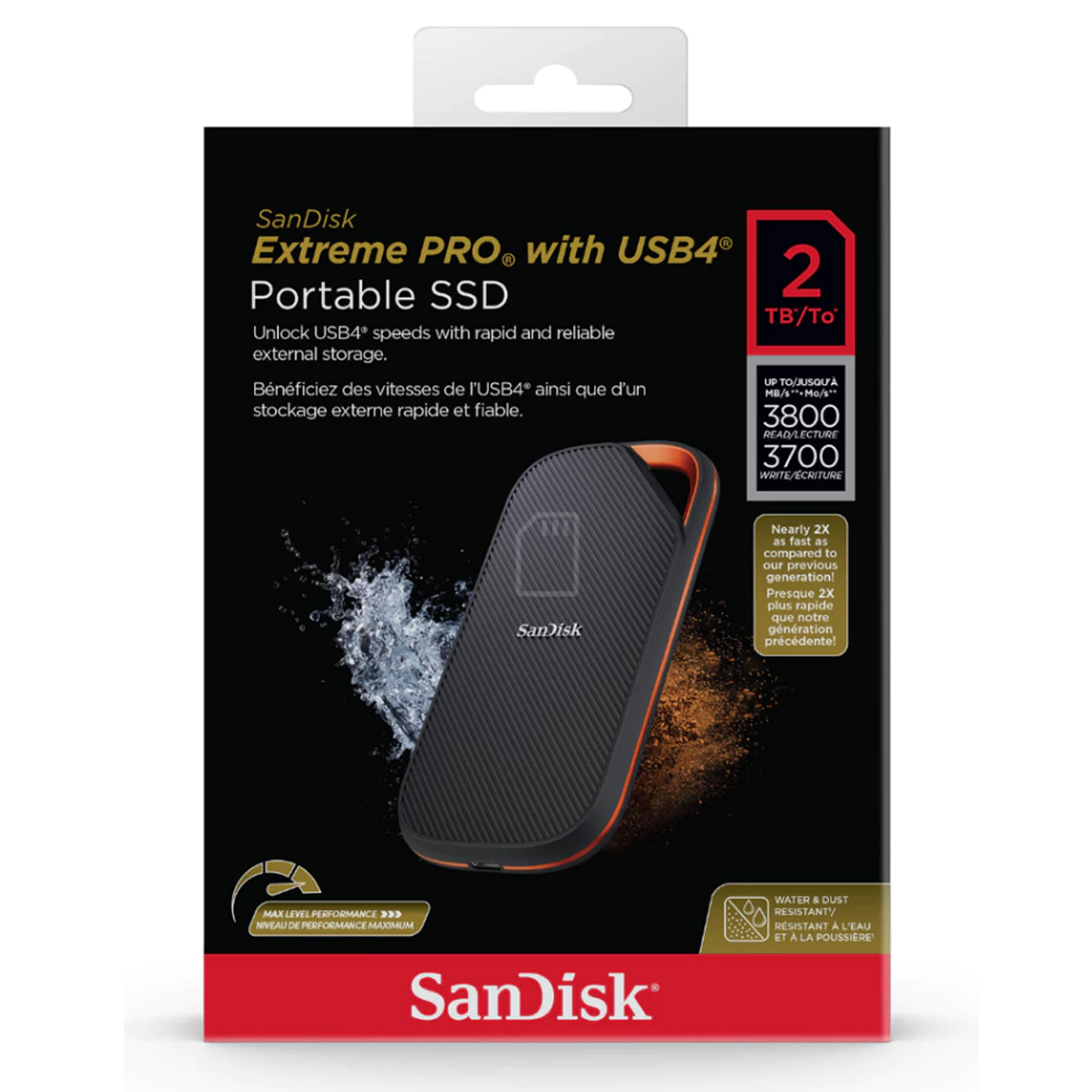 SanDisk Extreme PRO SSD (USB4) 2TB up to speed 3800MB/s read up to