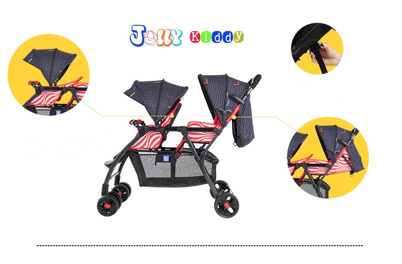 C10197 รถเข็นเด็กแฝด Gmini-705 รถเข็นพี่น้อง สองตอน ดีไซน์ทันสมัย