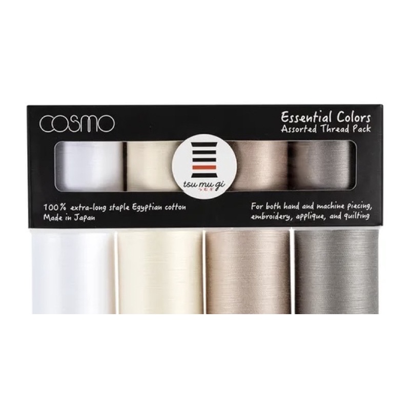 COSMO tsu mu gi set 4 ด้าย Quilt Essential Colors Assorted Thread Pack