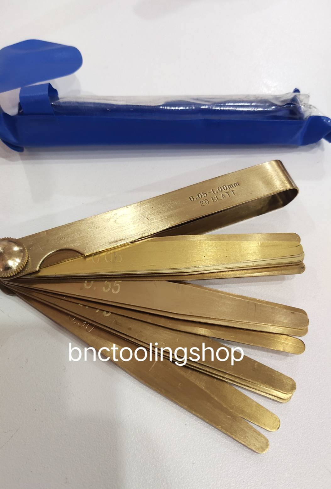 ฟิลเลอร์เกจ ทองเหลือง ขนาด 20ใบชุด, 0.05-1.00mm (100mm), Feeler Gauge Brass,20 Pcs/Set 0.05-1.00mm (100mm),
