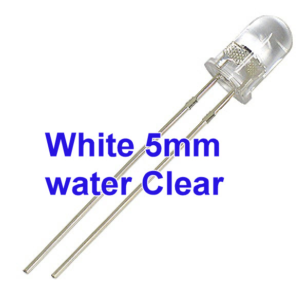 White 5mm water Clear ( แอลอีดี สีขาว ขนาด 5มิลลิเมตร )
