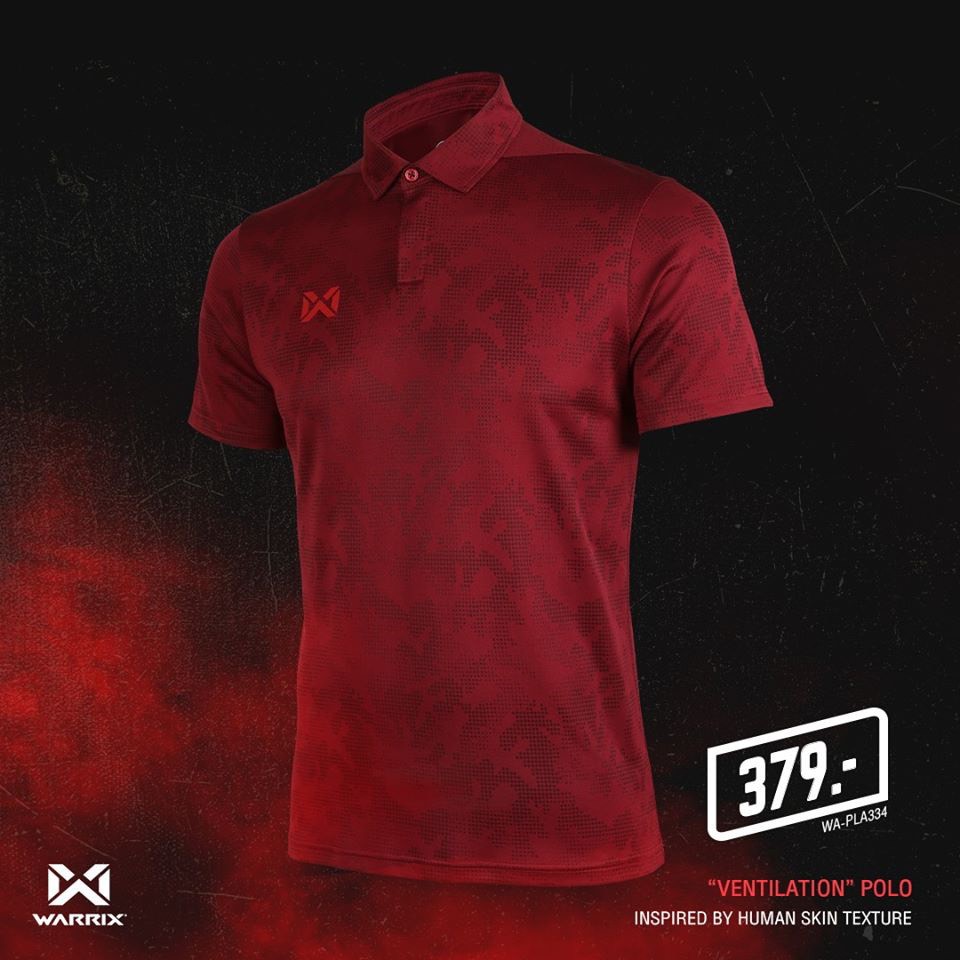 WARRIX เสื้อโปโลพิมพ์ลาย วาริกซ์ รุ่นใหม่ VENTILATION (WA 202PLACL01) วอริกซ์ แท้ 100% กรมท่า/แดง/เหลือง/เขียว/เทา/ฟ้า