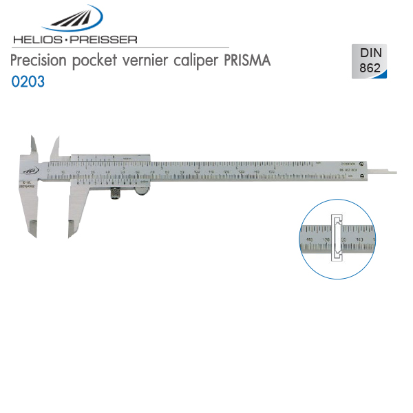 HELIOS-PREISSER ,Precision pocket vernier caliper PRISMA,0203