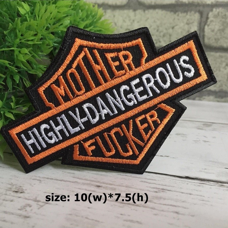 Mother ไบคเกอร์ มอเตอร์ไซด์ ตัวรีดติดเสื้อ อาร์มรีด อาร์มปัก ตกแต่งเสื้อผ้า หมวก กระเป๋า แจ๊คเก็ตยีนส์ Racing Embroidered Iron on Patch