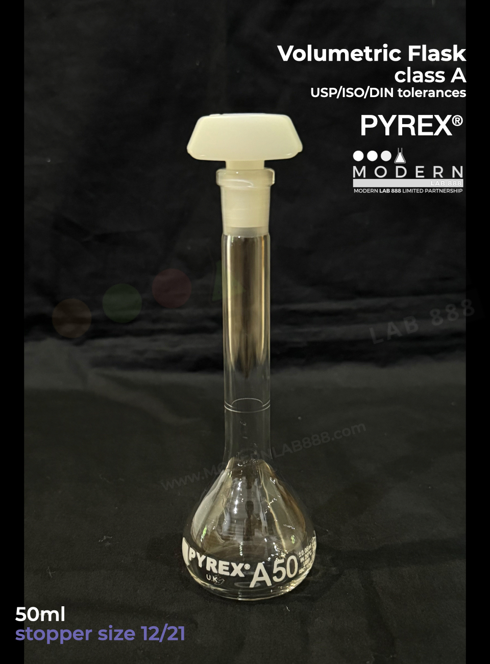 ขวดวัดปริมาตร / Volumetric Flasks, Class A (Batch Certificate), PYREX