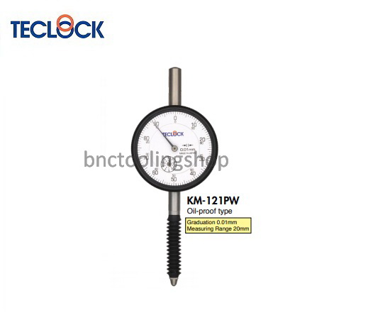 ไดอัลเกจแกนวัดยาวความละเอียด 0.01มิล,Long Stroke Dial Indicator Graduation 0.01mm,TECLOCK,KM-121PW