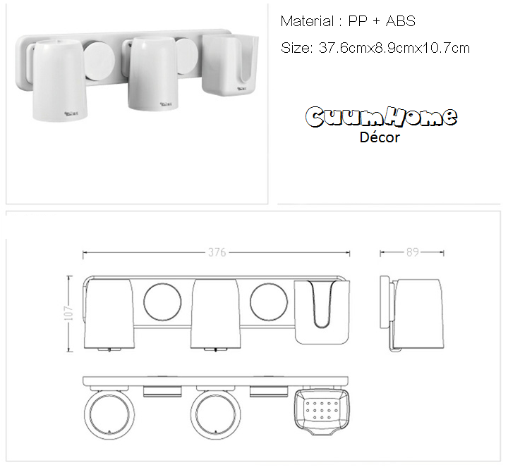 DIY-07 -2 in 1- ที่วางแปรงสีฟัน x2 และที่ใส่ของ
