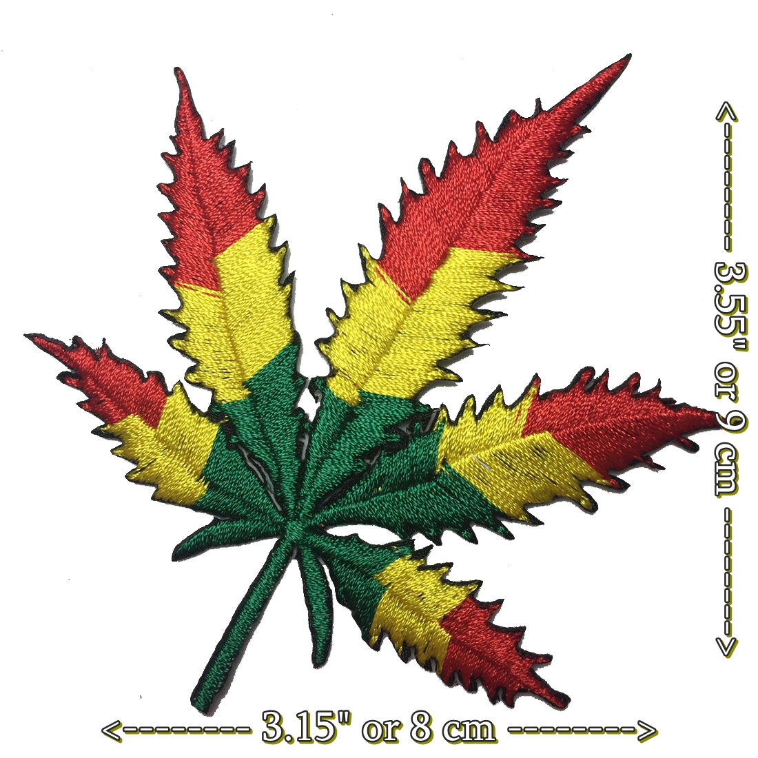 ใบกัญชา ตัวรีดติดเสื้อ อาร์มรีด อาร์มปัก ตกแต่งเสื้อผ้า หมวก กระเป๋า แจ๊คเก็ตยีนส์ Hipster Embroidered Iron on Patch