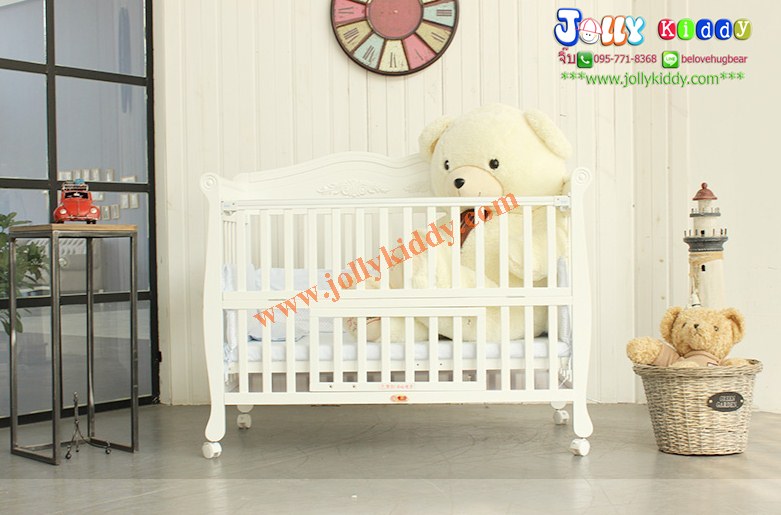 เตียงไม้สีขาว premium grade สำหรับเด็ก มัลติฟังชั่น สไตล์ยุโรป สินค้าคุณภาพ TP21045 (WD3)