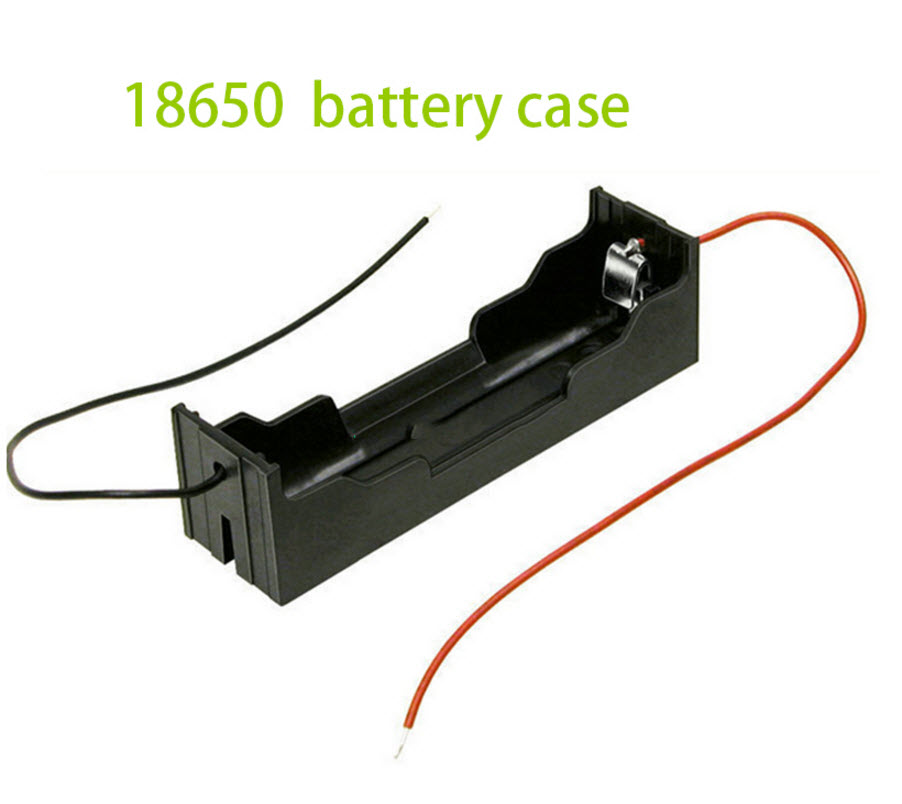 Plastic Black 3.7V 18650 Battery DIY Holder Box With Wire Leads For 18650 Batteries Storage Case Holder